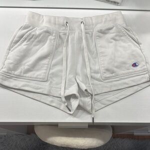 Champion White Athletic Shorts with Elastic Waistband